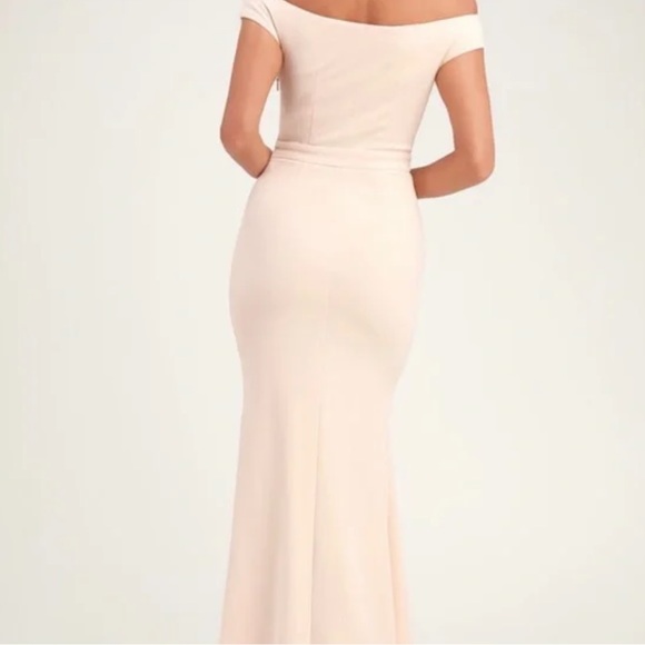 Lulus Mila Ruffled Off-the-Shoulder Maxi Dress Gown in Navy - XS - Picture 2 of 10